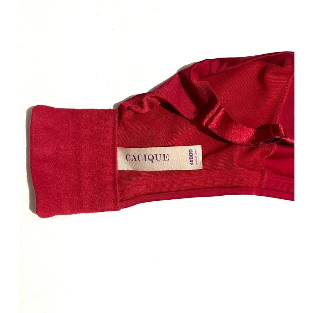 Cacique bra red romantic Coquette valentines women's 40DDD